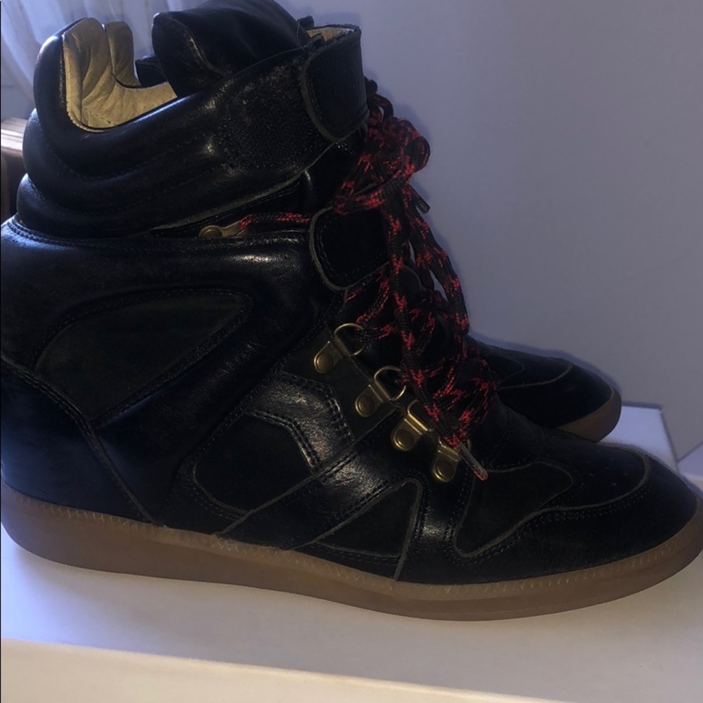 Isabel Marant Black and Red Wedges